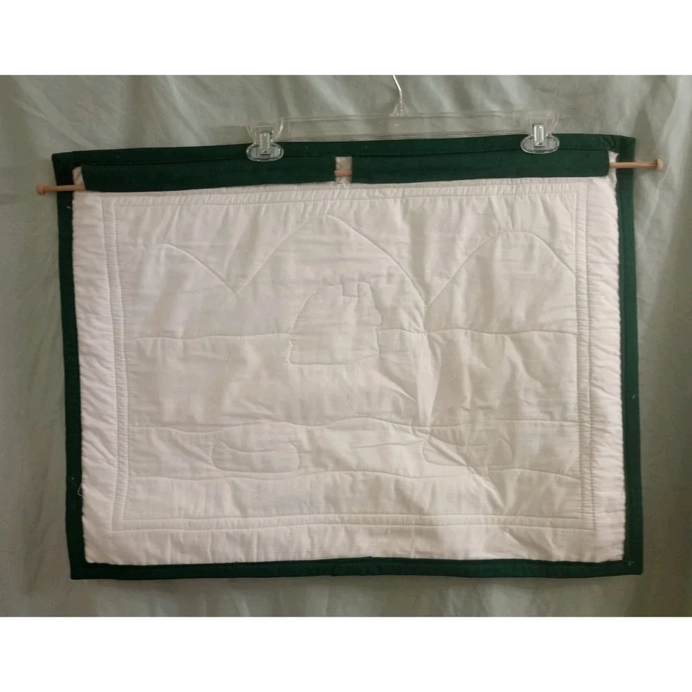 Quilted Wall Hanging Moose Canoe Mountains 26x19.5 Rustic Cabin Decor Primative